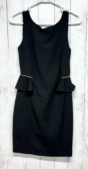 Zara Dress Women Size Small Black Sleeveless Mini A‎ Line Pleated Full Zip thumbnail 1