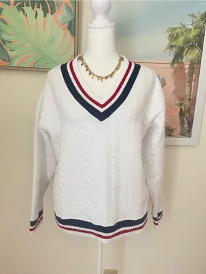 Tuckernuck Americana Cable Tucker Pullover Sweatshirt TNuck Sport XS thumbnail 5