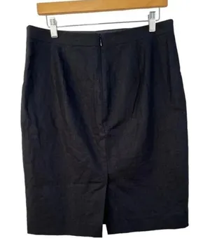 J.Crew Womens Size 6‎ Black Linen Blend Classic Pencil Skirt Lined​​ thumbnail 1