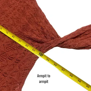 Anthropologie Shelby Pointelle Cardigan Rust Boho Travel Comfort Cottagecore L thumbnail 9