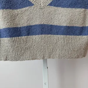 Natural Life Cotton Boho Coastal Relaxed Preppy Striped Sweater Vest M Gray NWT thumbnail 5