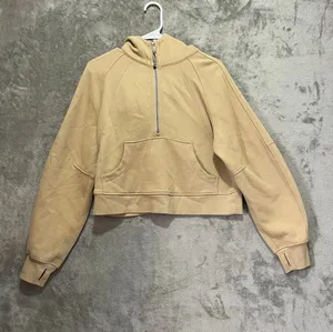 Lululemon Scuba Oversized Half Zip Hoodie Trench Tan Cotton Blend Women’s XS/S thumbnail 1