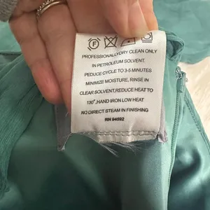 Amsale cocktail dress silk‎ chiffon formal green sexy romantic 4 one shoulder thumbnail 4