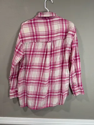 AE Oversized Long-Sleeve Plaid Button-Up Shirt thumbnail 5