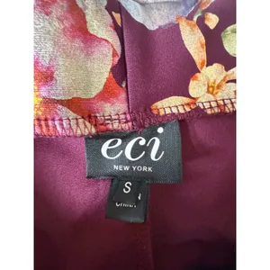 ECI Floral Pencil Skirt Elegant Career Party Maroon Print‎ S thumbnail 4
