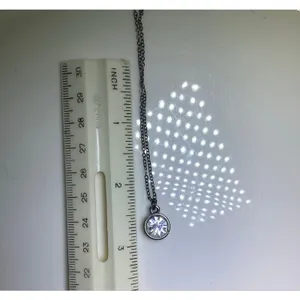 Crystal Solitaire Pendant Necklace Silver thumbnail 5