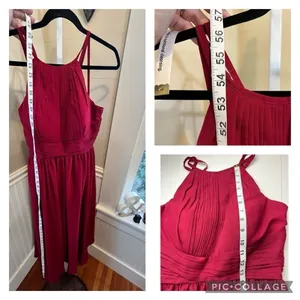 JJ's House Berry Chiffon Pleated A-Line Floor-Length Bridesmaid Dress S/M thumbnail 5