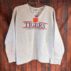 Clemson University Tigers‎ Champion Sweatshirt Light Grey Women's Size L Sports thumbnail 1