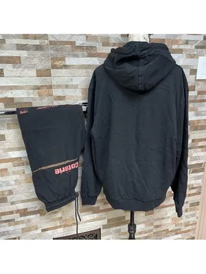 COLLUSION Unisex Lounge cotton set pants & sweat shirt hoodie black with graphic thumbnail 5