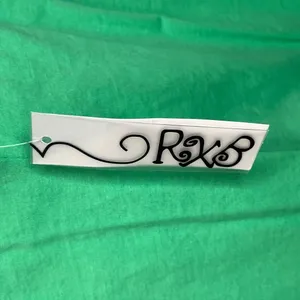 RXB Embroidered Cotton Shirt Flowy Boho Green Medium M 3/4 Quarter Sleeve NWT thumbnail 4