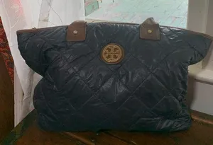 Tory Burch nylon and leather tote thumbnail 1
