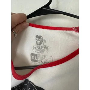 Suavecita Pomade 2010s Skull Rose Baseball Tee Red‎ White Rockabilly Women's XL thumbnail 9