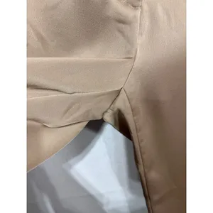 H&M Taupe Straight‎ Leg Dress Pants Women's US 12 High Rise Slit Hem thumbnail 4