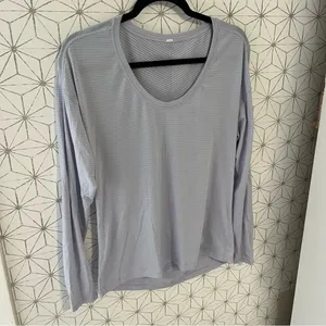 Lululemon Purple Stripe Tissueweight Long Sleeve Tee thumbnail 2