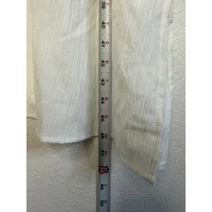 Cupshe White Crinkle V-Neck Midi Kaftan Dress with Pockets Size M thumbnail 4