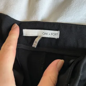 Oak + Fort wide straight leg twill trouser pants black thumbnail 4