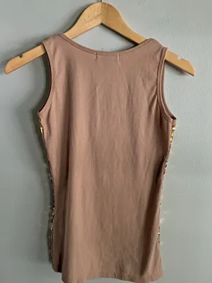 Gold Sequin Tank Top Metallic Sparkle Party Going Out Top Size Small thumbnail 5