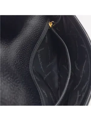 Salvatore Ferragamo Black nylon/leather Shoulder Bag with Gold Hardware thumbnail 11