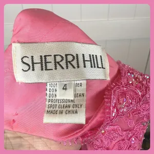 Sherri Hill Pink Lace Sequin Top‎ Open Back Bow Tie Crop Party Evening Cocktail thumbnail 5
