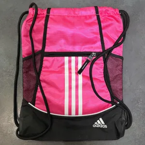 Adidas Alliance II Hot Pink Black Drawstring Sackpack Backpack Mesh Sides thumbnail 4