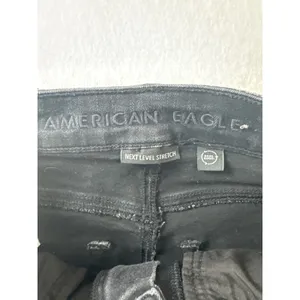 American Eagle Next Level Stretch Distressed Black‎ Denim Shorts Womens Size 00 thumbnail 2