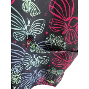 Shana‎ Women Scrub Top L Navy Butterfly Medical Uniform Nurse Workwear Dental thumbnail 5