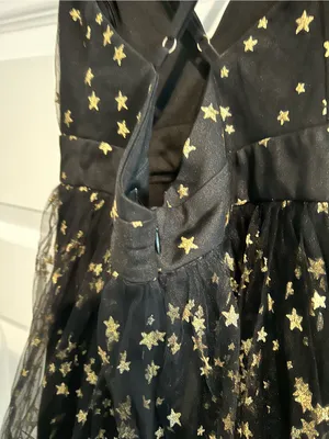Lulus Favorite Moment Gold and Black Star Print Skater Dress Size S thumbnail 12