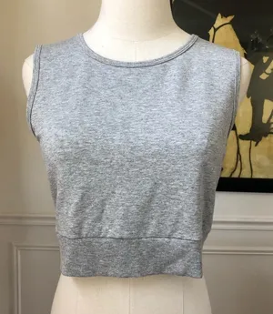 Bailey 44 Grey French Terry Crop Tank Top M thumbnail 1