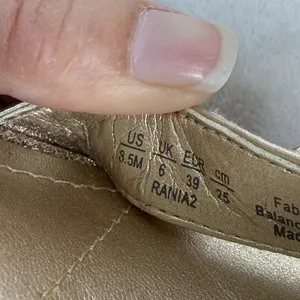 Franco Sarto Rania 2 Champagne Gold Glitter Square Toe‎ Heeled Sandals 8.5M thumbnail 2