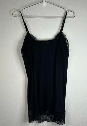 Jaclyn Smith Black Lace Trim Slip Dress - Size Small thumbnail 6