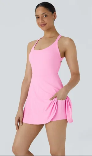 Halara SoftlyZero™Airy Backless Twisted Cool Touch Dance Active Dress-Easy-peezy thumbnail 1