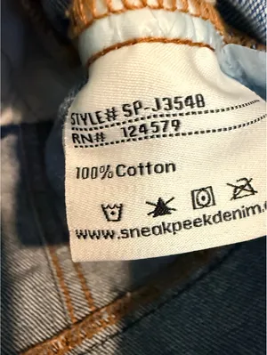 Sneak Peek Women’s Small Distressed Denim Jacket Raw Hem Patchwork Jean Jacket Blue thumbnail 6