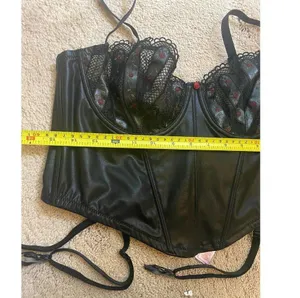 Savage X Fenty Black Bustier Rihanna Renaissance Rose Corset Caviar Size XL thumbnail 13
