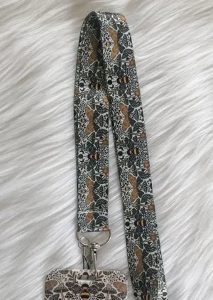 Bee, mushroom, flower and bird lanyard with Id/ card holder thumbnail 3