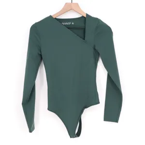 Abercrombie & Fitch Bodysuit Womens XS Emerald Green Stretch Casual Long Sleeve thumbnail 2