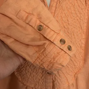 Anthropologie Pilcro Orange Long Sleeve Button Down Shirt Dress Cutout Back Womens Size Med thumbnail 9