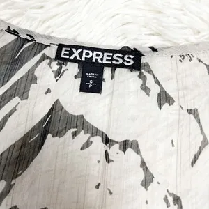 Express Grey Black Zebra Print 3/4 Sleeve Button Down‎ Shift Dress Size Small thumbnail 5