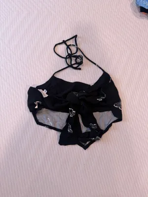 Black butterfly Sleeveless top with built in bra thumbnail 2