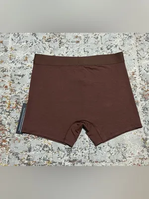 White Fox slow life boyfriend boxer shorts size Small in chocolate brown thumbnail 4