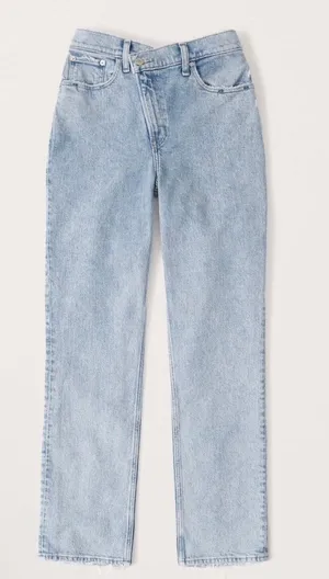 Abercrombie & Fitch The '90s Ultra High Rise Crossover Waist Straight Jeans 28 thumbnail 1