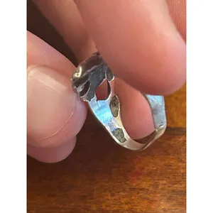 925 Stelring Silver Ring Size 4 Very Cute V22 2.44g Scrap Damaged elephant thumbnail 9