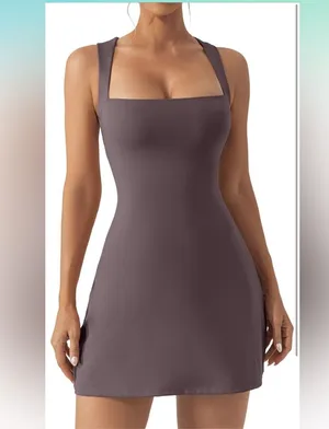 NWT QINSEN Women’s Square Neck Bodice Dress Size M thumbnail 1