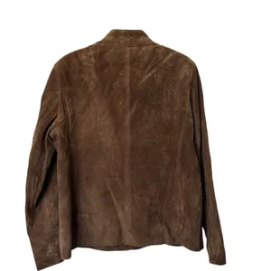 VTG Anne Klein Y2K XL Suede Leather Button Up Jacket chocolate Brown thumbnail 2