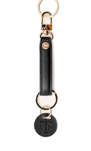 New Black Leather Key Chain Holder Texas A&M thumbnail 1