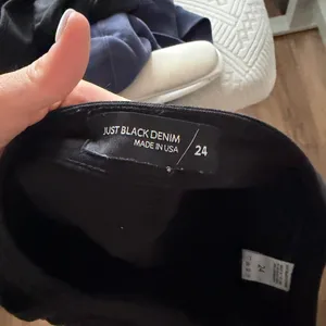 Just Black Denim Jeans with Frayed Bottoms thumbnail 3