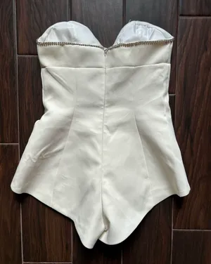 PrettyLittleThing cream diamante detail playsuit Romper size 2 NWT thumbnail 5