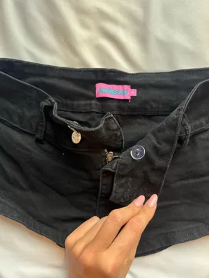 Edikted Micro Shorts Denim Black thumbnail 3