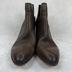 Franco‎ Sarto Womens Dark Brown Leather Pointed Toe Block Heel Ankle Booties 8M thumbnail 2