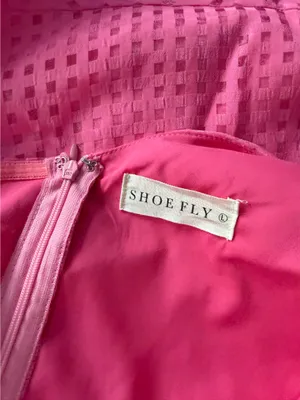 Shoefly Pink floral one shoulder dress with ruffle hem thumbnail 4