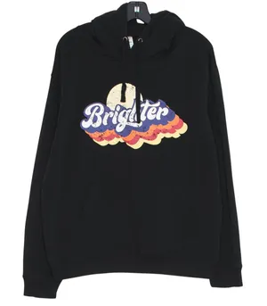 NEW Zyia Graphic Hoodie Brighter Retro 70s Athleisure Casual Lounge Black XL thumbnail 1